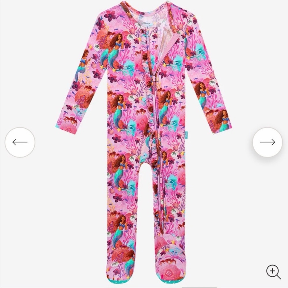 Posh Peanut Disney The Little Mermaid Footie Ruffled Zippered
One Piece